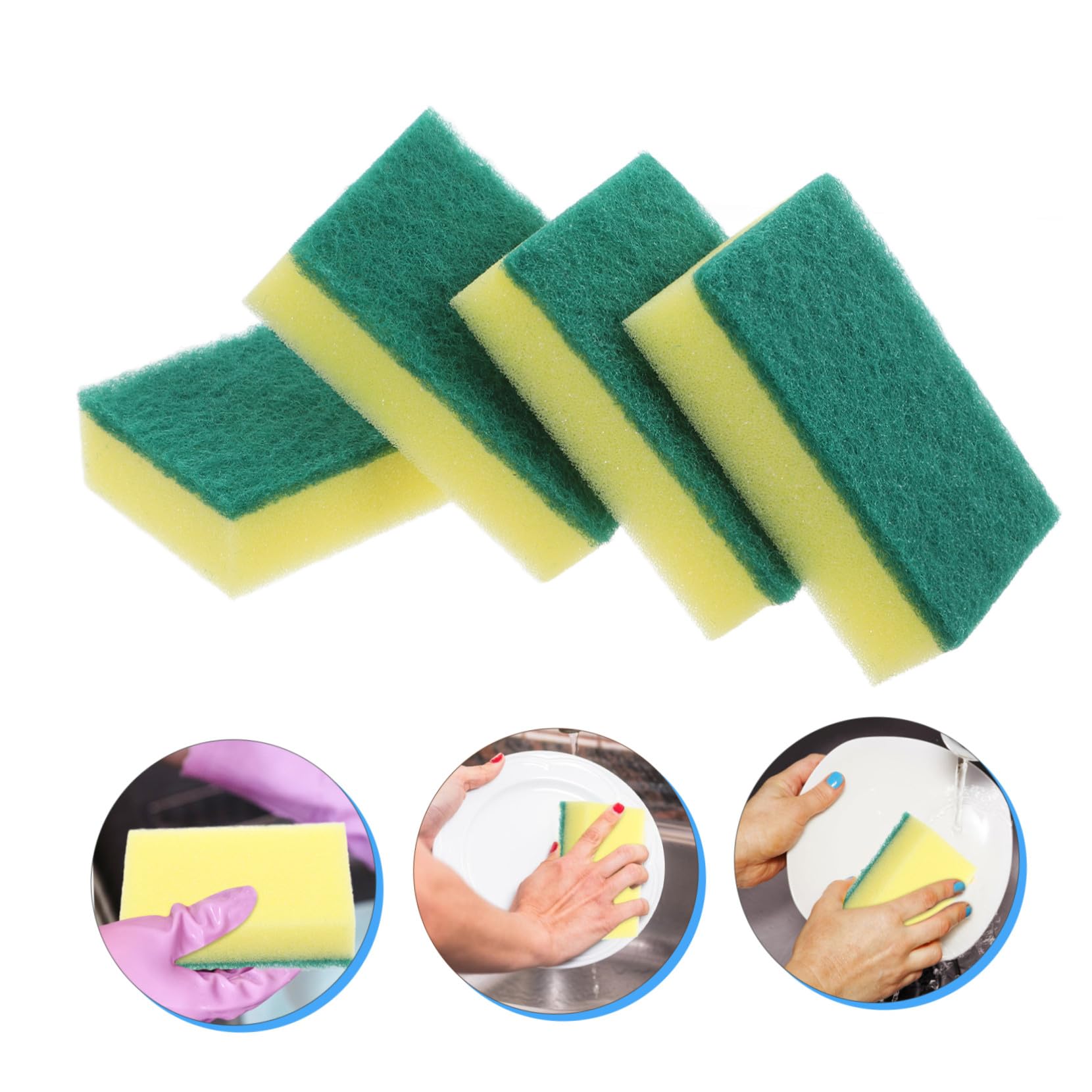 Hemobllo Spugne Abrasive da Cucina e Spugna da Lavandino 100 Pezzi in Materiale Spugnoso Resistente, senza Sostanze Chimiche, per Pulizia Pentole, Piatti e Superfici Cucina, per Uso