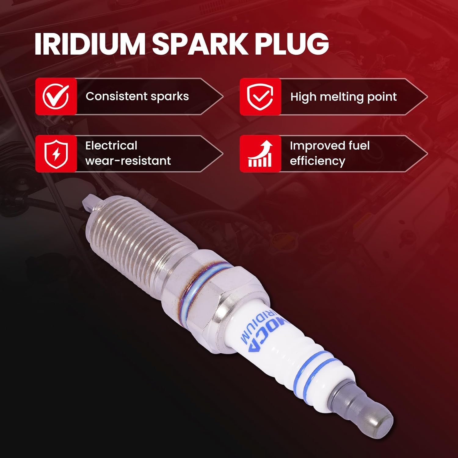 MOCA 41103 Pack of 6 Spark Plugs fits for Buick 2004-2007 Rainier 4.2L, For Chevrolet 2005, 2007-2010 Cobalt 2.2L, 2007-2011 HHR 2.2L, 2007-2008 Malibu 2.2L, 2006-2008 Cobalt 2.4L, And More