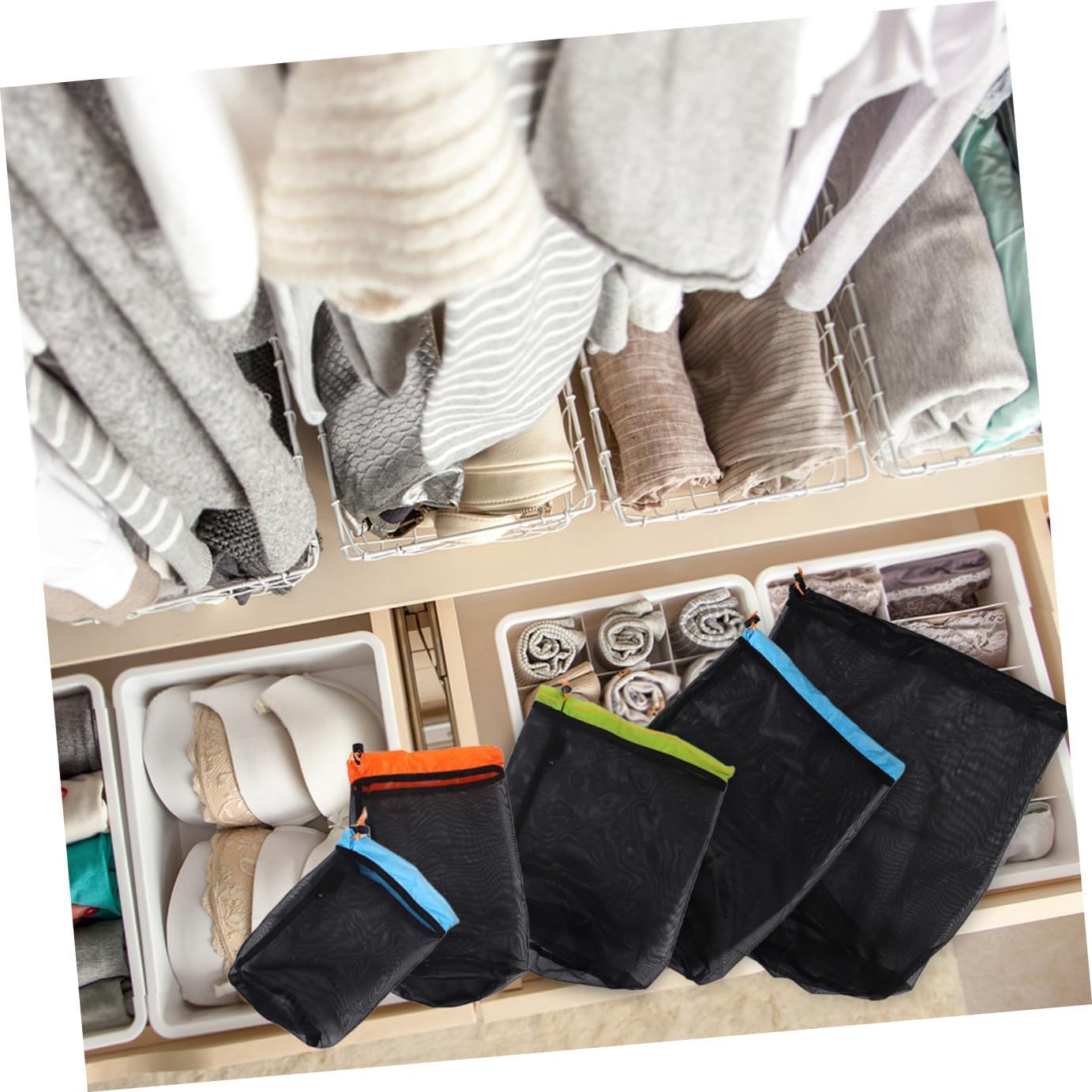 1set Outdoor Sports Camping Hammock Storage Sack Mesh Drawstring Bag for Travel Gear Lightweight Polyester Compression Sack for Clothes and Sleeping Bags