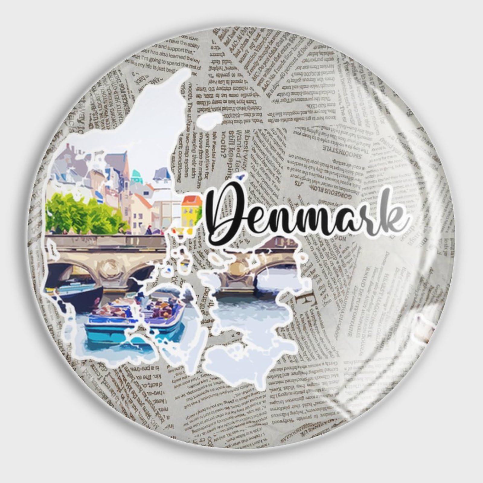 Imanes bonitos de Dinamarca de cristal, el regalo ideal de paisajes para nevera u oficina