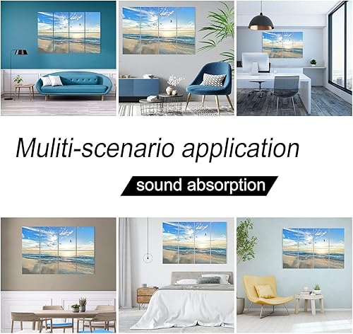 Miniatura 4 de Acoustic Panels Soundproof Wall Panels Sound Absorbing Wall Art Sound Proofing Padding for Recording Studio Acoustical Treatments 8 Pack 12x16"