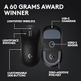 Logitech G PRO X SUPERLIGHT 2 wireless gaming mouse, East Europe Packaging, 60 g pro-grade mouse with 5 programmable buttons, 44k DPI sensor, 8 kHz report rate, USB-C charging for PC/Mac - Black - 7