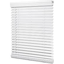 LazBlinds 2-inch Cordless Faux Wood Blinds with Royal Valance, Room Darkening Horizontal Window Blinds, Inside Mount Blinds for Windows - Fit for Window 28.875" W x 60" H - White