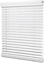 LazBlinds 2-inch Cordless Faux Wood Blinds with Royal Valance, Room Darkening Horizontal Window Blinds, Inside Mount Blinds for Windows - Fit for Window 23'' W x 36'' H - White