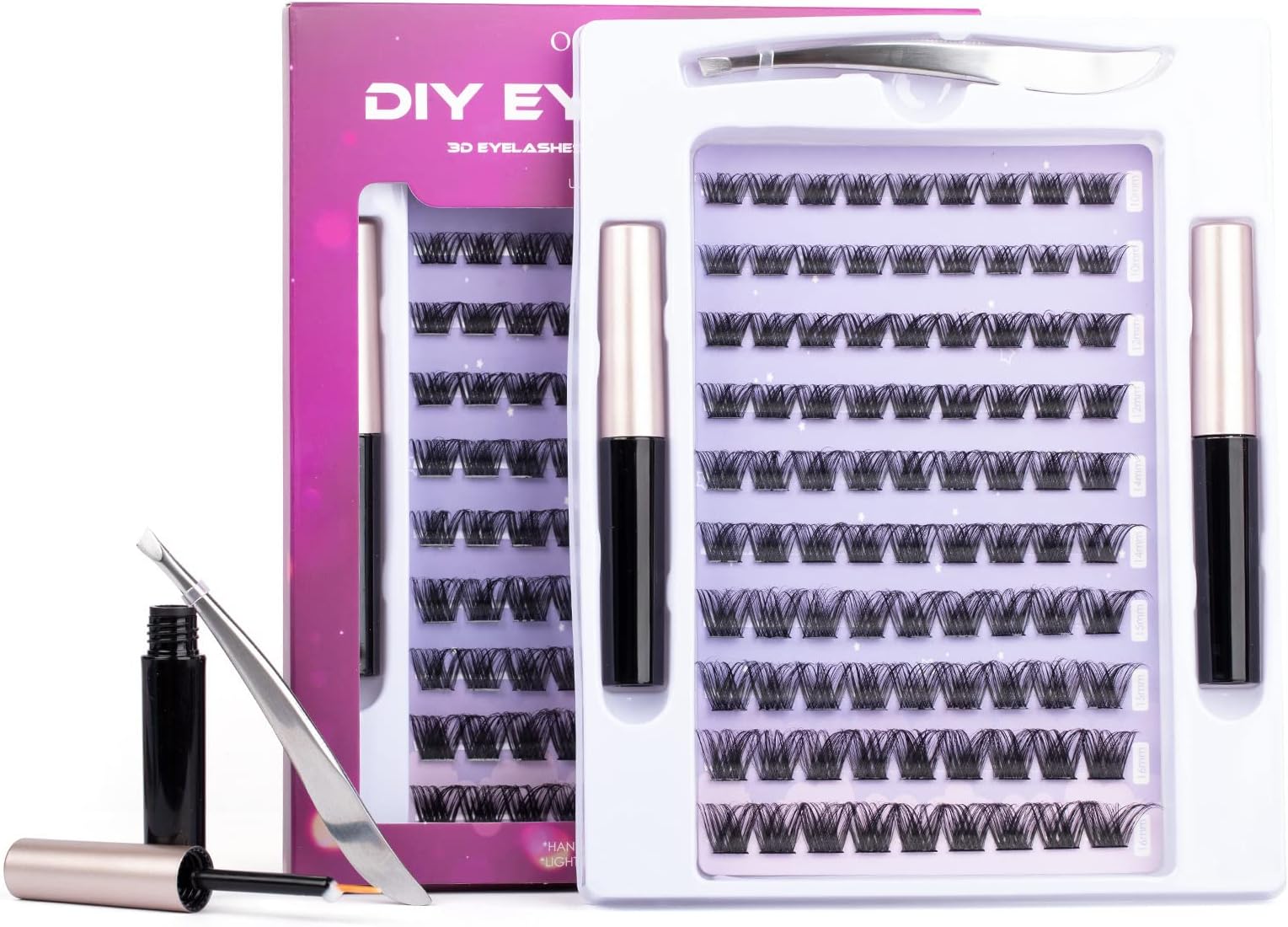 ocean pearl 90 Clusters Lashes DIY False Eyelashes Individual Lash Clusters Reusable Soft Natural Easy Fan Russian Lashes Eyelash Extensions Clear Glue Individual Lashes 10-16mm C CC D Curl