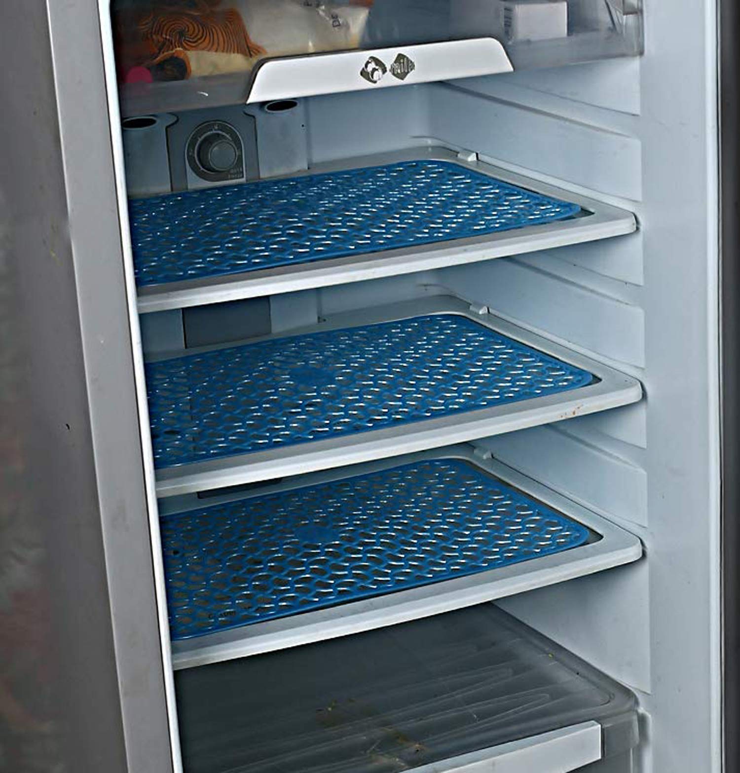 Refrigerator Drawer Mats - 6 Pack Blue PVC -3 Refrigerator Drawer Mats - 6 Pack Blue PVC -3