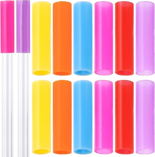12 boquillas de silicona para pajitas de 516 pulgadas de ancho (0.315 in de diámetro exterior), rectas, reutilizables, de grado alimenticio,