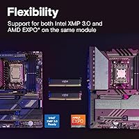 Vista 4 de Crucial Pro DDR5 RAM Kit de 64GB (2x32GB) 6400MHz CL40, Memoria Gaming de Escritorio con Overclocking, Compatible con Intel XMP 3.0 y AMD Expo