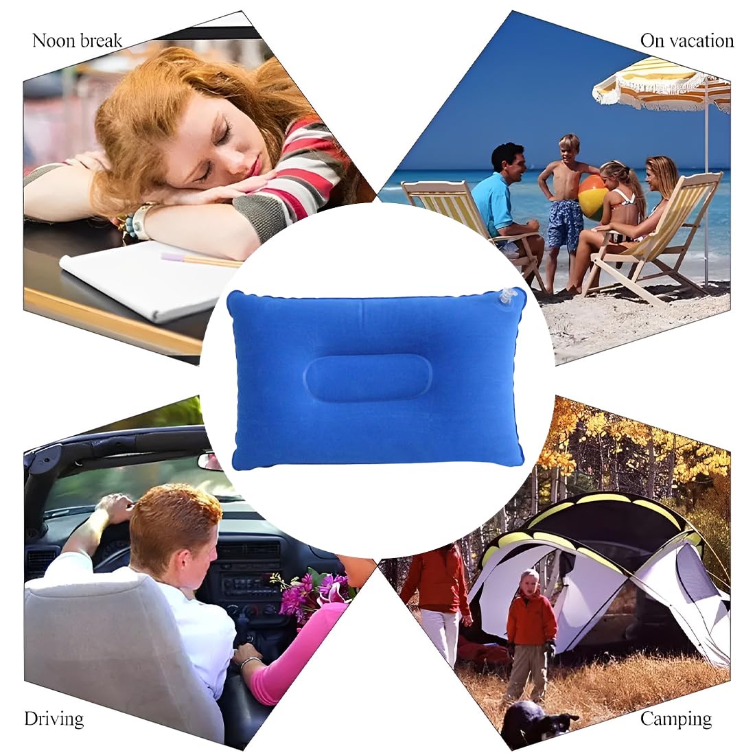 Cuscino Da Campeggio Gonfiabile 2 Pezzi Ultraleggero - Per Viaggio, Spiaggia, Trekking, Impermeabile