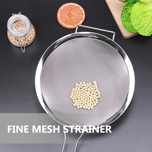 Miniatura 5 de GLEAVI Colador de leche de soja de malla fina tamiz de cocina para filtro de aceite de sopa, diseño de mano para uso en restaurantes caseros