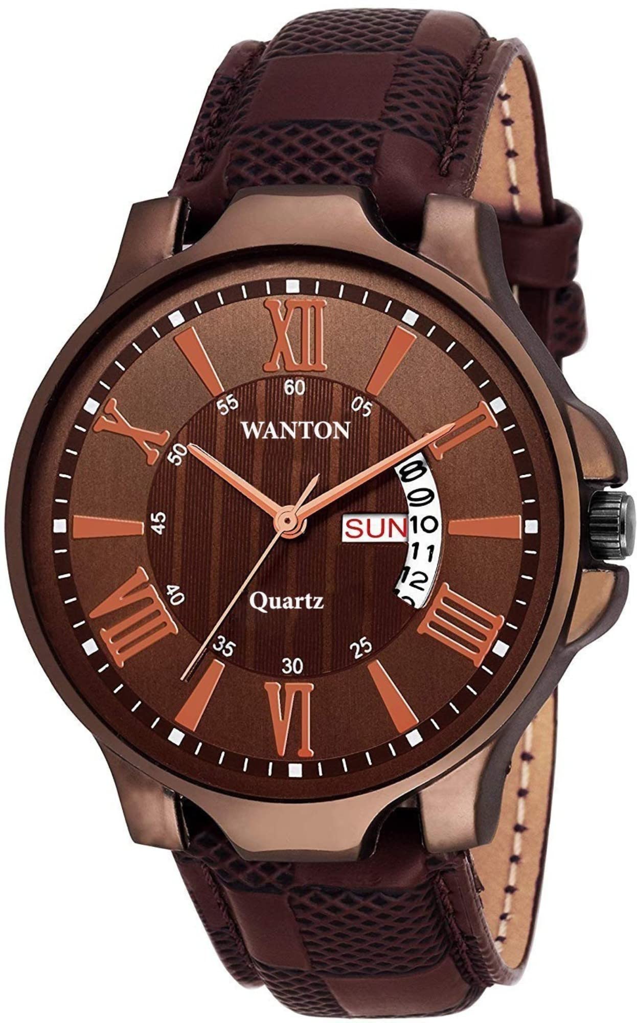WANTONBrown Colored Day&Date Showing Analog dial Design Watch for Men-(PO1).(P_C_B_9066) (Brown)