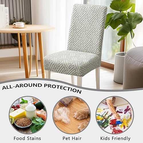 Miniatura 4 de Fundas para sillas de comedor, antiarañazos, lavables, tamaño regular, paquete de 4 para cocina, hotel, reunión