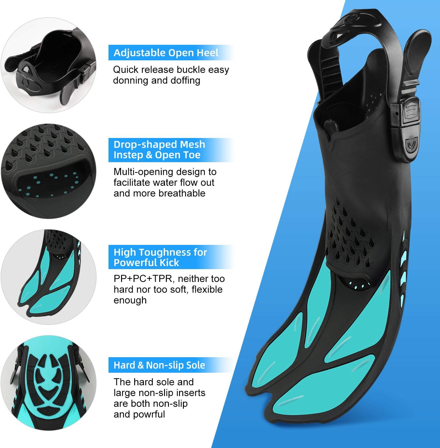 Zenoplige Mask Fins Snorkel Set Adults Men Women, Swim Goggles 180 Panoramic View Anti-Fog Anti-Leak Dry Top Snorkel and Dive Flippers Kit with Gear Bag for Snorkeling Swimming Scuba Diving Training : Sports & Outdoors
