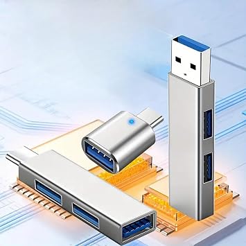 3pcs USB Adapter Kit - USB 3.0 Hub, Type C to USB Adapter