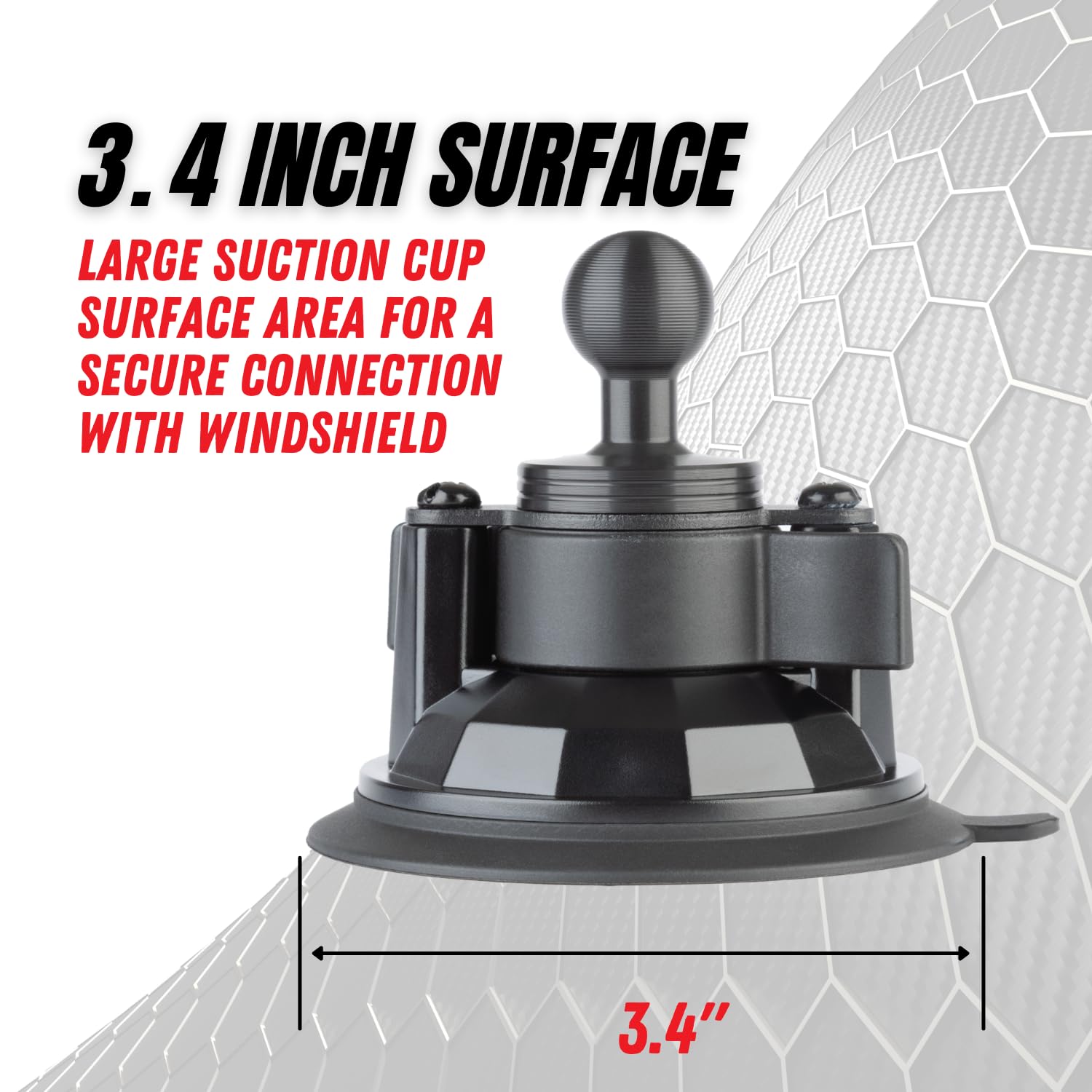 Bulletpoint Mounting Solutions - Soporte de Ventosa Fuerte y Resistente para Parabrisas con Bola de 20 mm para Coches y Camiones