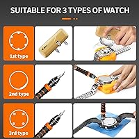 Vista 8 de 【2024 Nuevo】Kit de herramientas de reparación de reloj Jorest, reemplazo de batería y ajuste de correa, llave para abrir la tapa trasera, abridor