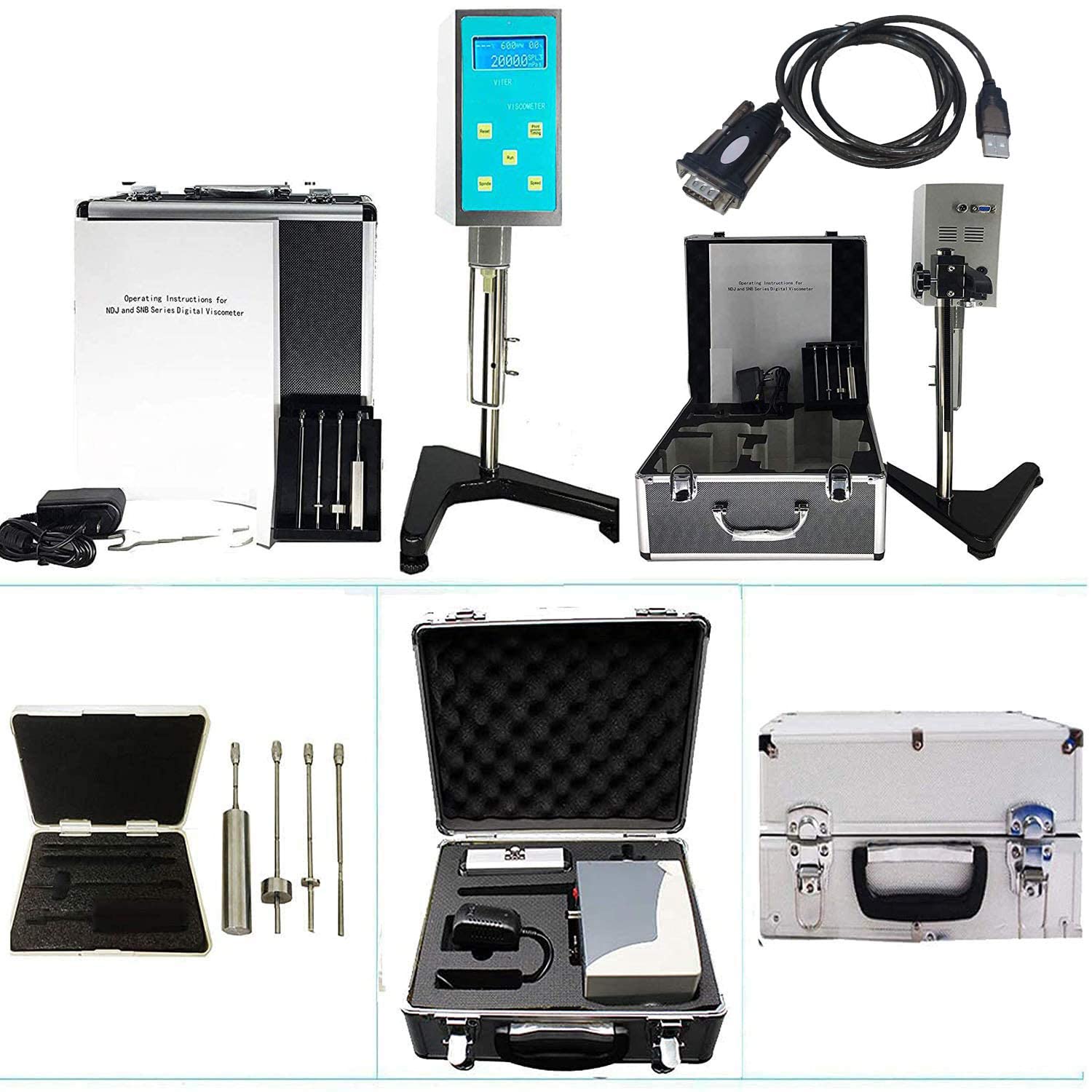 Digital Viscometer 20 to 100000 mPa.s Rotary Viscosity Meter Tester Newton Liquid Fluidimeter Tester