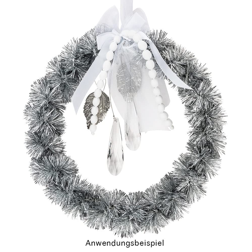 Ideen mit Herz Lot de 3 anneaux en métal pour le bricolage - 3 mm d'épaisseur - Diamètre : 20 cm - Idéal pour attrape-rêves, macramé, fleurs séchées, décoration murale (blanc)