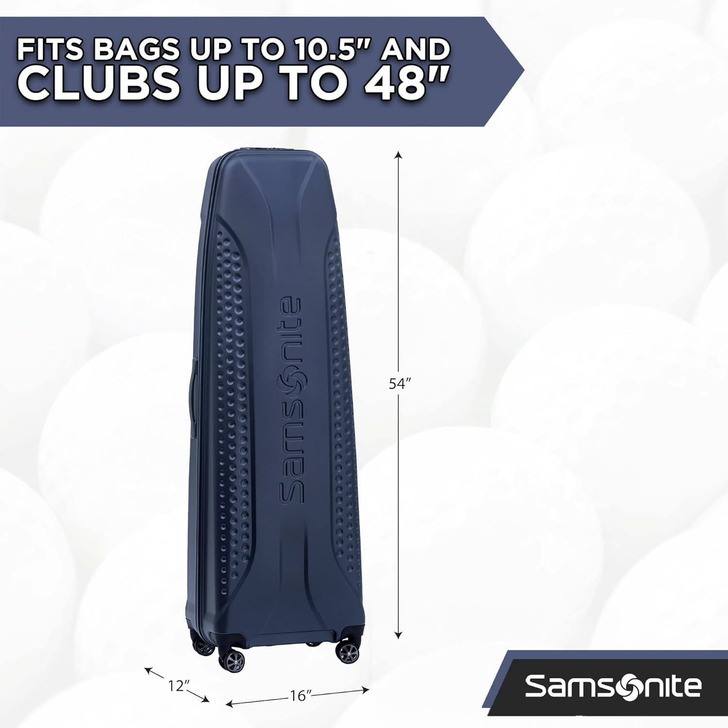 Samsonite Tour Pro Golf Travel Bags for Airlines, Hard Shell Golf Travel Case with Durable ABS, 360° Multi-Directional Shark Wheels, Lightweight Golf Club Travel Bag