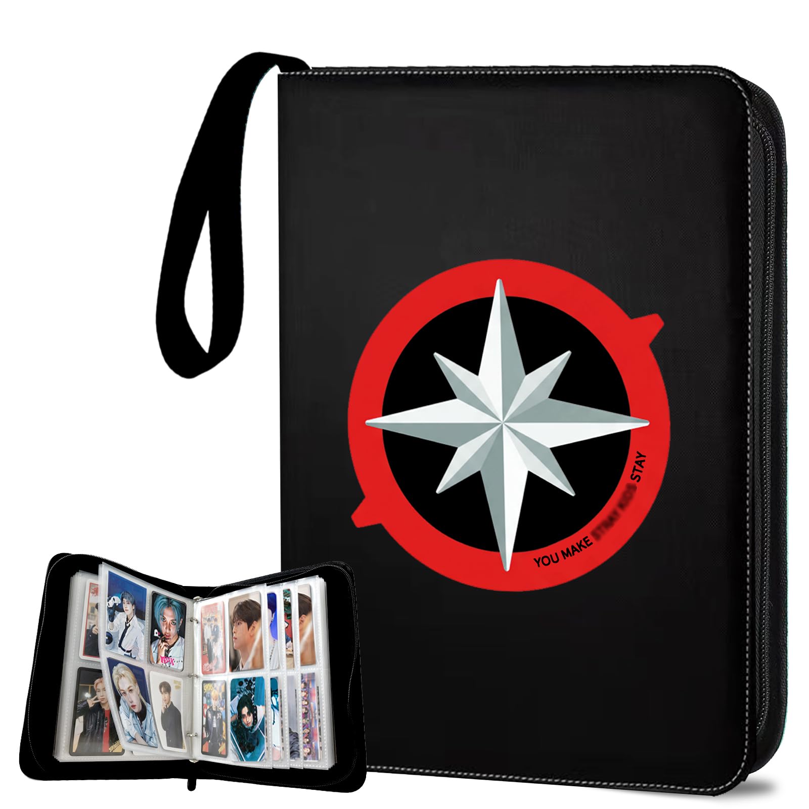 S-Kids Photocard Binder, 3 Ring Kpop Photocard Binder with 400 Pockets, Kpop Photo Card Holder, S-K-Z00 Photo Card Album