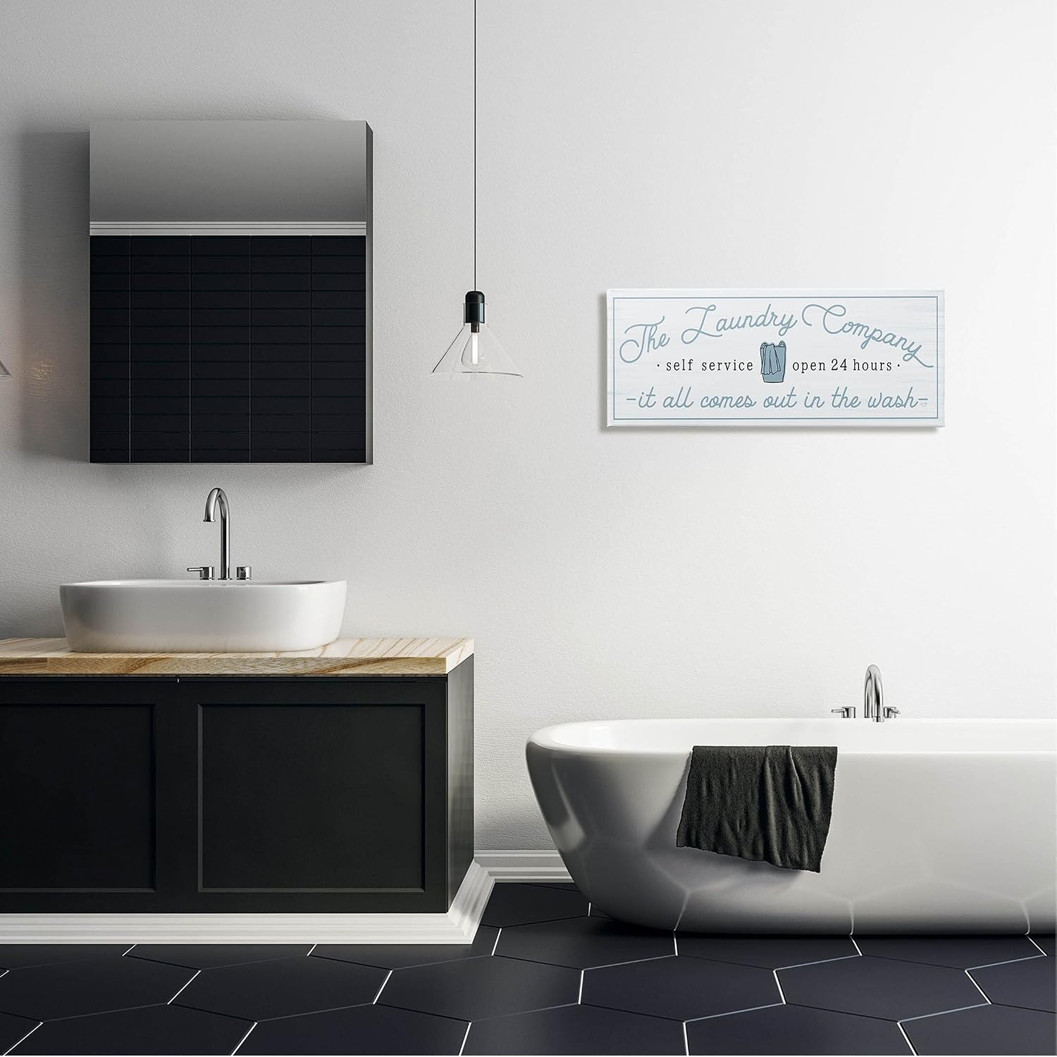 Stupell Industries Laundry Company All Comes Out In Wash Canvas Wall Art, Design by Lux + Me Designs