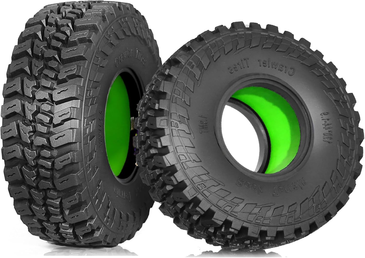 1.9" Silicone Inner RC Crawler Tires Set All Terrain Mud Slingers Tyres Height 4.72'' / 120mm Fit for 1/10 RC Crawler Axial SCX10 II III Traxxas TRX4 Tamiya CC01 D90 4PCS