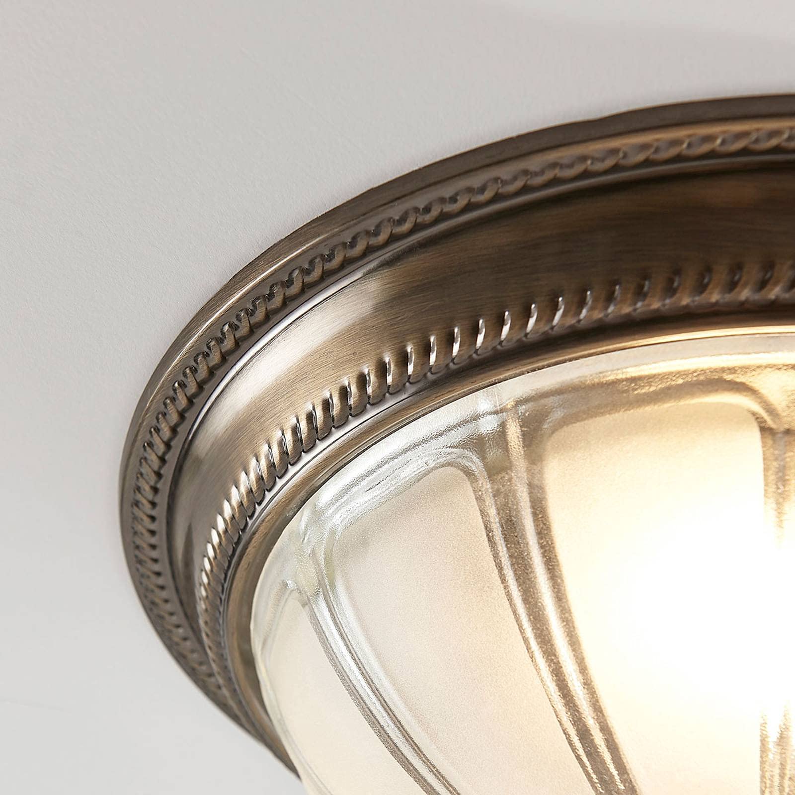 Lindby lampa sufitowa LED 'Henja' z mo¿liwo¶ci± ¶ciemniania, stylantyczny, m. in. do salonu, jadalni, kolor br±zowy, mosiê¿ny, szk³o