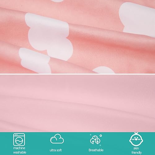 Miniatura 4 de Paquete de 4 sábanas bajeras para cuna para niños y niñas, sábanas transpirables de microfibra suave para bebé, color gris y rosa