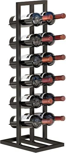 Porte-Bouteilles 12 Bouteilles Casier à Vin Métal sur Pie HOMCOM