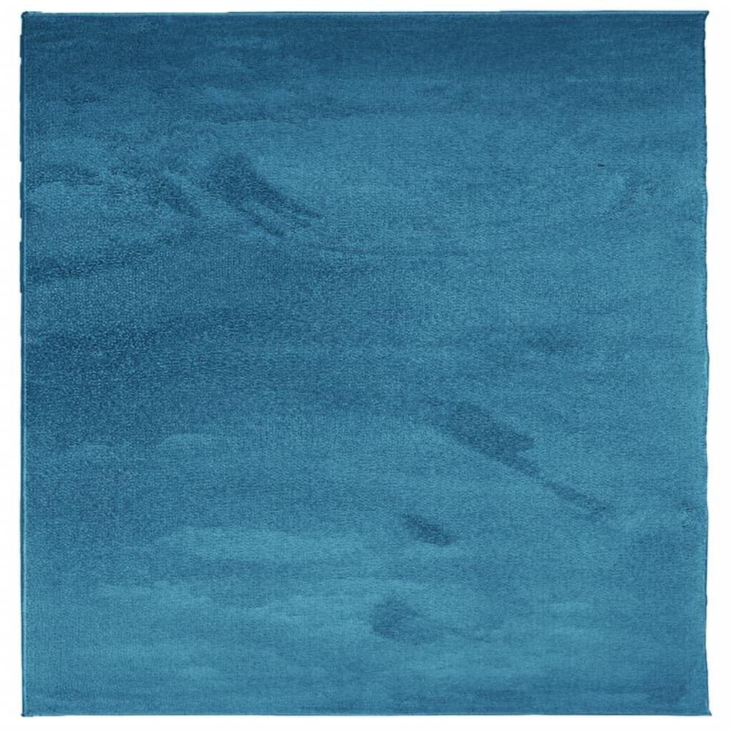 vidaXL Tapis Oviedo à Poils Courts Turquoise 120x120 cm