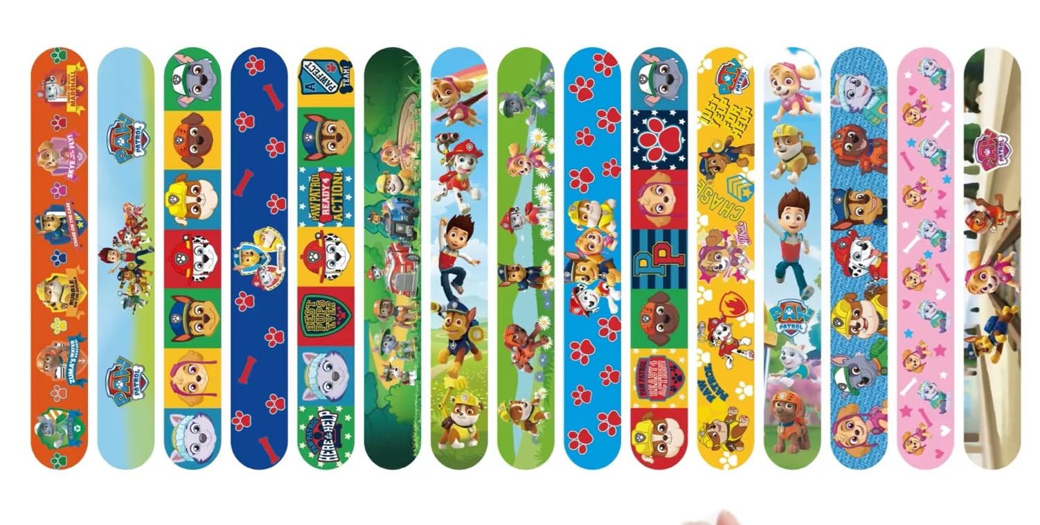 30 Braccialetti Slap Per Bambini - Theme Cartoon Dog, Regalo Compleanno, Feste, Colorati E Regolabili - Foto 3