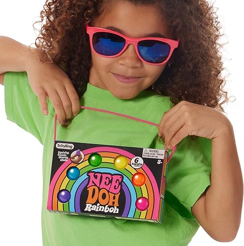 Miniatura 5 de Schylling NeeDoh Rainboh Teenie - Juguete sensorial para apretar - Contiene 6 mini globos Groovy - 1.5 pulgadas de ancho - Multicolor