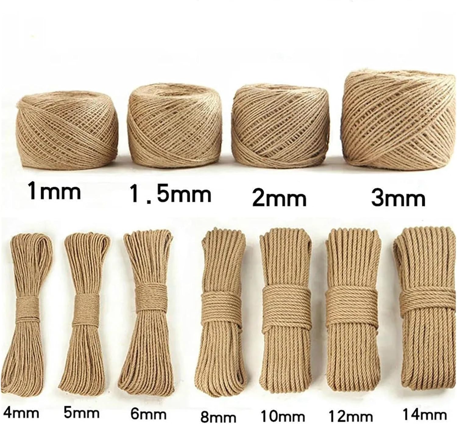 Handwoven DIY Materials, Thick Decorative Items, wear-Resistant Hemp Rope, fine Linen Photo Wall Decoration, Natural Jute Hemp Rope(6MMX5M)