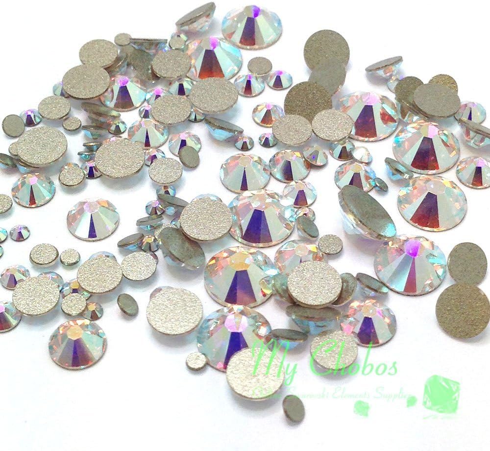 Swarovski 2058/2088 Crystal Nail Art Mixed Flatbacks Rhinestones, Crystal AB (001 AB)