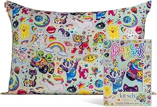 Lisa Frank x Kitsch Satin Pillowcase with Zipper for Hair & Skin - Softer Than Silk Pillow Cases, Cooling Satin Pillow Case, Pillow Cases Standard Size (19x26) - The Fantastic World of Lisa Frank