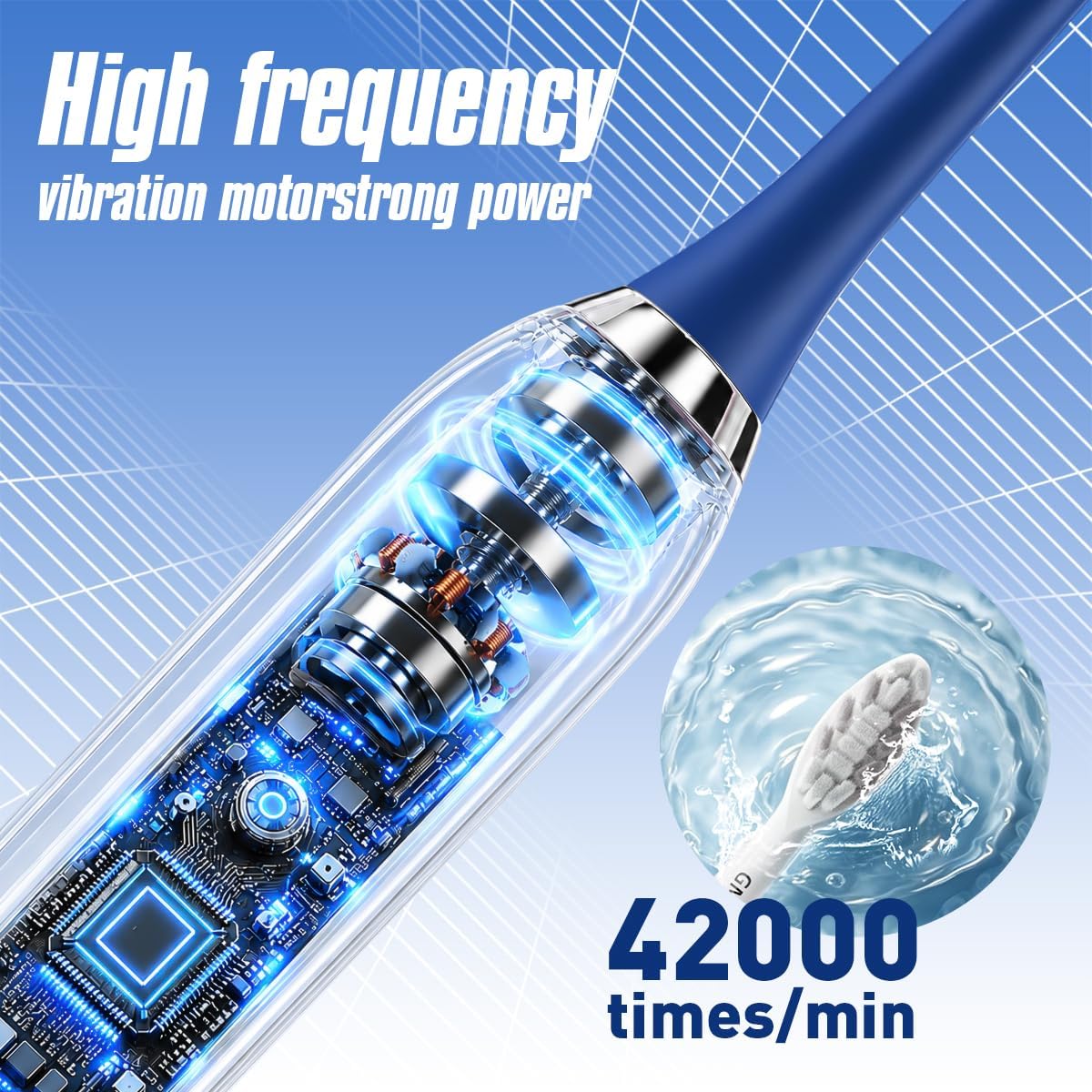 F1 Sonic Electric Toothbrush for Adults, 42000VPM for Deep Cleaning
