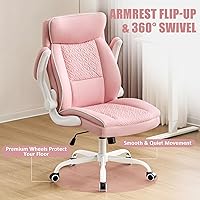 Vista 6 de Silla de oficina de cuero, silla de escritorio para computadora con soporte lumbar, ajuste de altura, cómodas sillas de tareas excutivas 400 libras