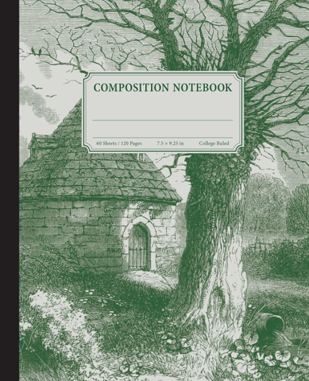 Composition Notebook: Cottagecore college ruled paper notebook with vintage cab