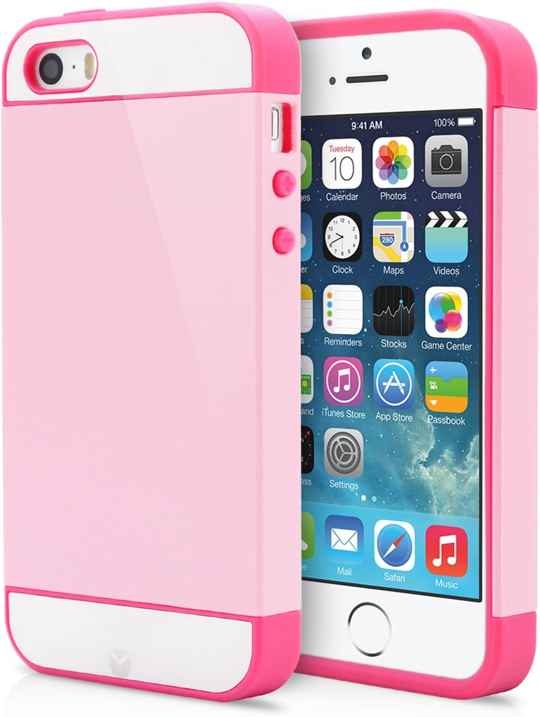 MagicMobile Soft TPU Slim Hybrid Thin Armor Shell Cover with Clear Screen Protector and Stylus for iPhone 5 / 5s, Light Pink / Pink