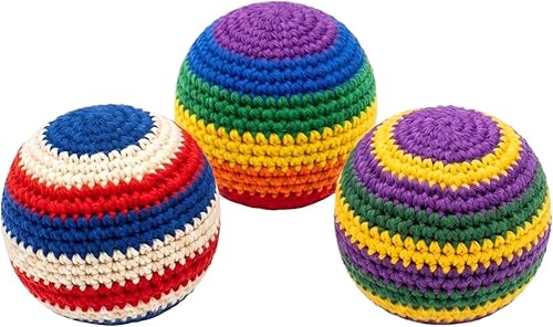Knitted Footbags Hackys Bag Set,Hand-Made Knitted Footbag Sacks Assorted Foot Ba