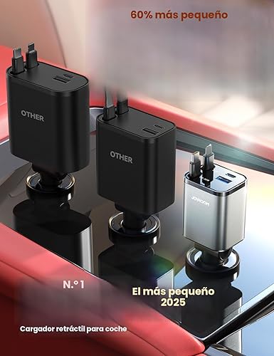Miniatura 2 de [2026 Ultra-compacto] JOYROOM Cargador retráctil para automóvil de 84 W, cargador USB C para iPhone 16 17, carga rápida, accesorios de automóvil,