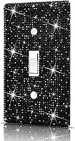 Vista 22 de Placas de pared, cubierta decorativa para interruptor de luz, cubiertas decorativas de tomacorrientes, diamantes de imitación plateados brillantes