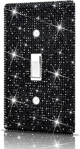 Placas de pared, cubierta decorativa para interruptor de luz, cubiertas decorativas de tomacorrientes, diamantes de imitación plateados brillantes,