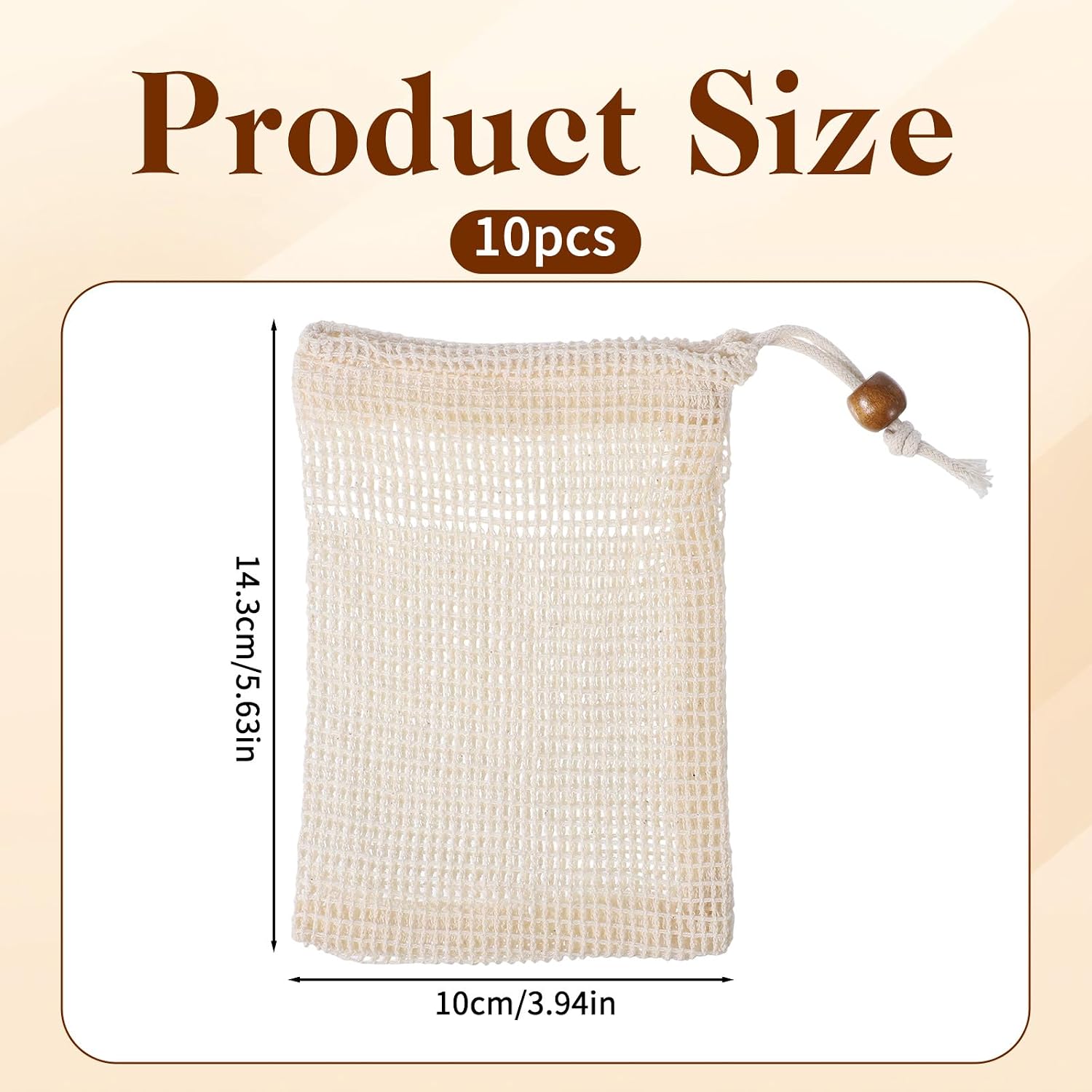10pcs Cotton Soap Saver Bag, Mesh Exfoliating Bar Soap Pouch with Drawstring