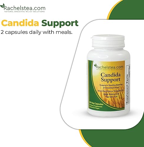 Miniatura 8 de Soporte de té y cándida de Rachel suministro para 30 días de cúrcuma, ñame silvestre, jengibre, menta, hinojo, olmo resbaladizo + cápsulas de