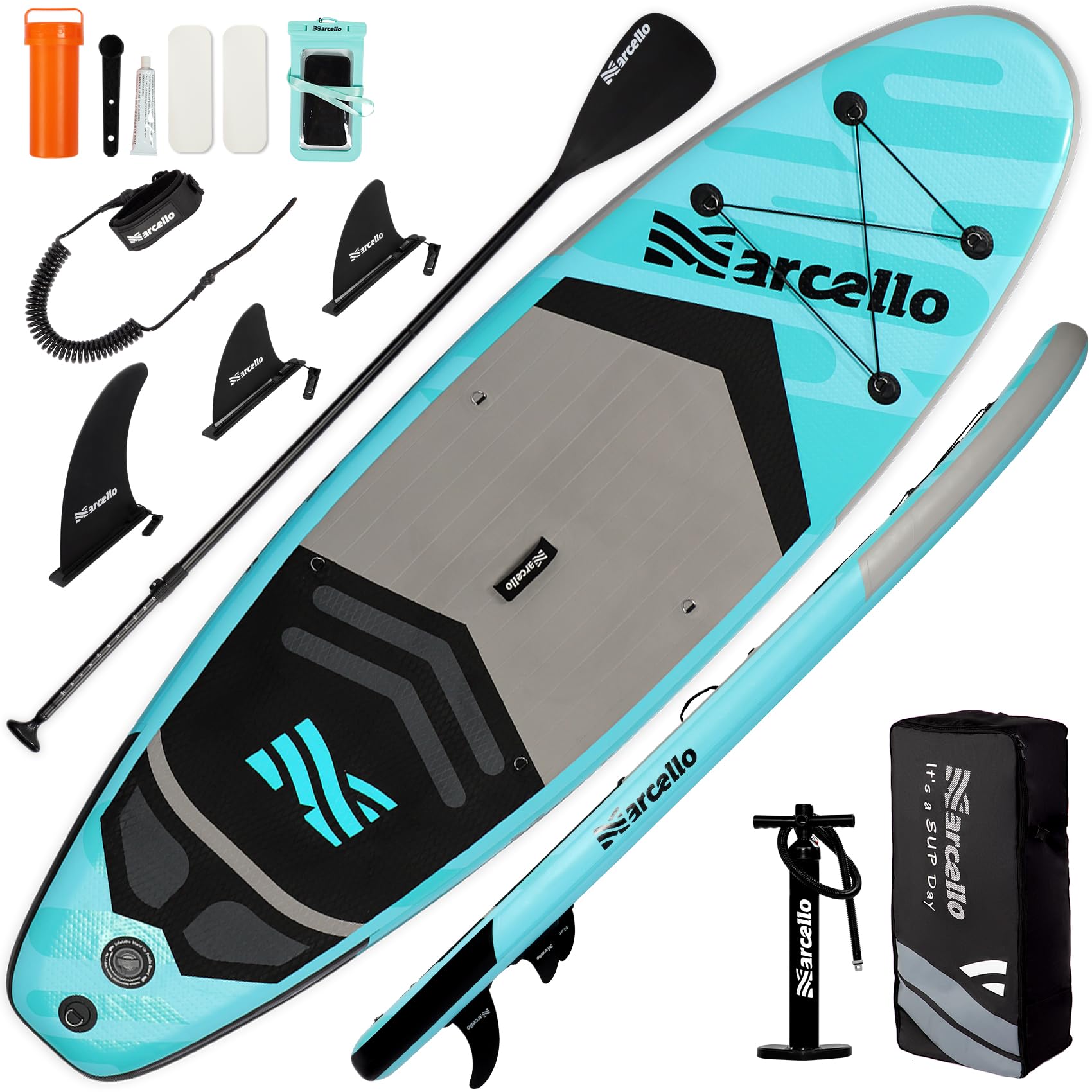 Paddle Board, Inflatable Stand Up Paddle Board, 10‘6/11' ×33"×6" Ultra-light SUP Board with Hand Pump, Leash, Repair Kit, Waterproof Phone Case and Waterproof Bag, Paddle Board for Adults