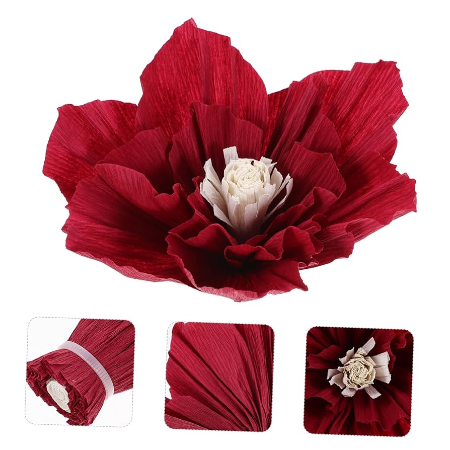 Amazon.co.jp: MUCKLILY 10個皺付き紙花装飾 大型ペーパー花