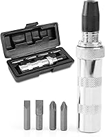 GreatNeck IMD5 Impact Driver Set: Reversible 3/8in Manual Screwdriver with 4 Chrome Vanadium Bits for Rusted Fasteners