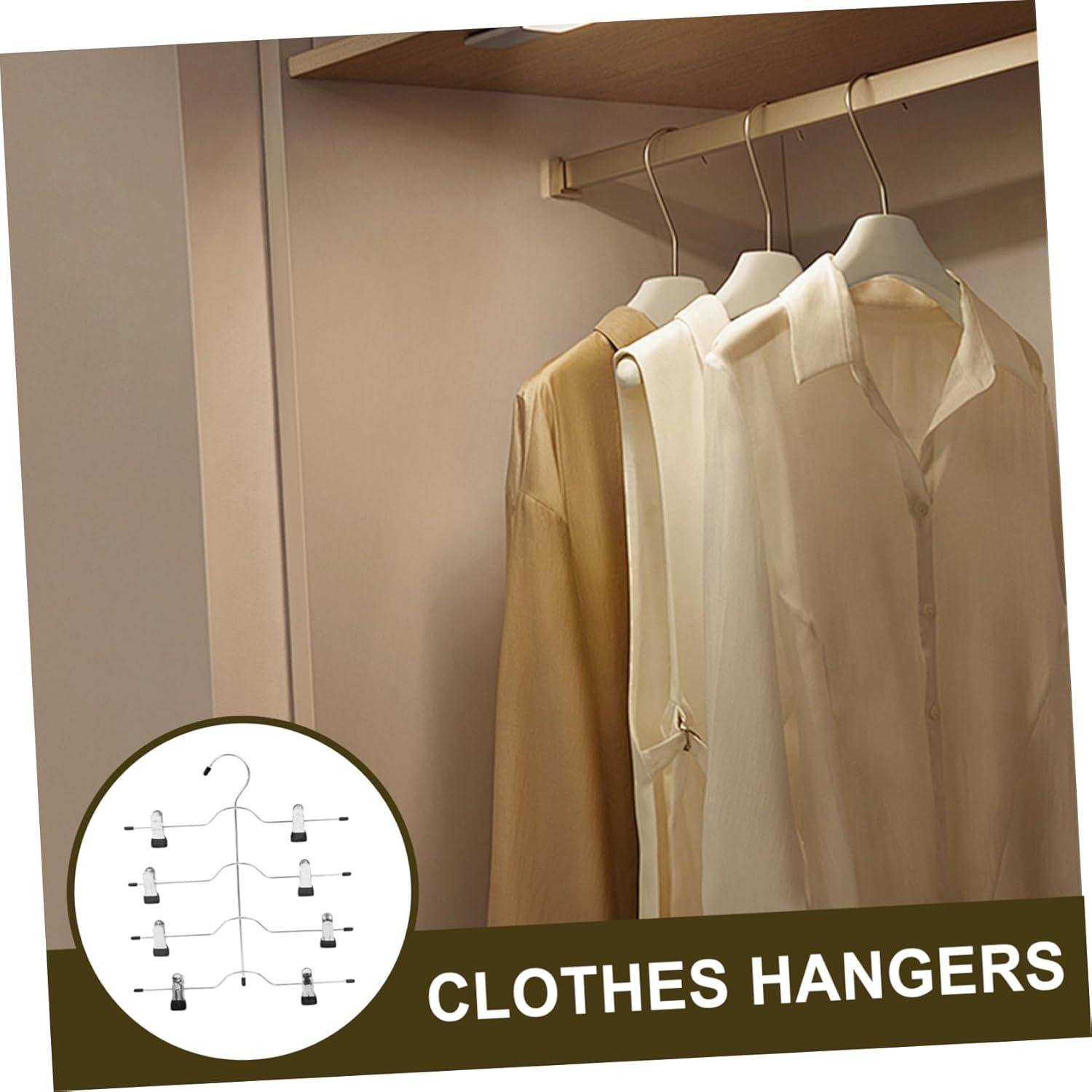 Unomor 4pcs Pant Hangers Clips Collapsible Hangers Space Saver for Closet Organization