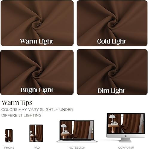 Miniatura 6 de CUCRAF Cortinas opacas cortas para oscurecer la habitación, paneles de cortina para ventana, bolsillo para cortinero, cortinas sólidas con